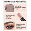 Erinde Waterproof Cream Eyeshadow Stick, Matte Nude Eye Shadow Sticks, Longwear Blendable High Pigmented, Neutral Eye Shadow Sticks Matte for Older Eyes, Smokey Eyeshadow Pencil Crayon, 21 Gray Brown