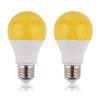 GREENIC 60 Watt Yellow Light Bulbs 2-Pack 120V E26 Base Led Bulb A19 800Lm 2200k Porch Light for Outdoor Indoor Bedroom Yard