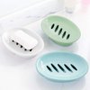 WYOK 2-Pack Soap Dish with Drain Soap Holder Easy Cleaning Soap Saver Dry Stop Mushy Soap Tray for Shower Bathroom Kitchen(White)