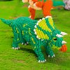 Larcele Micro Building Blocks Dinosaur Set, DIY Mini 3D Building Toy Bricks,1737 Pieces KLJM-06 (Triceratops)
