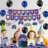 LXlucktim Video Game Party Supplies - 262Pcs Gamer Gaming Birthday Party Decoration For Boys Birthday Party - Table Cover, Utensils, Hanging Swirls, Cupcake, Cake Topper, Balloons Serves 16 Guests