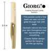 Giorgio G20 IVY Folding Mustache and Beard Comb 6.5 Inches - Small Fine Tooth Pocket Comb for Everyday Hair Care - Sawcut and Hand Polished Pocket Comb and Styling Comb - Fine Ivory Travel Comb