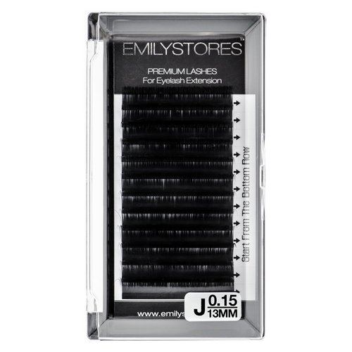 EMILYSTORES Lash Extensions 0.15mm Thickness J Curl 13mm Length Individual Volume Natural Eyelashes For Eyelash Extensions(0.15,J,13mm)