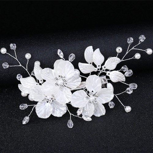 Wedding Hair Accessories: Crystal Flower Hair Pins, Pearl Headpieces for Brides, Bridesmaids, and Women