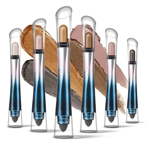 LUXAZA 24H Longwear Eyeshadow Stick, Matte And Metallic Neutral Brown Cream Eyeshadow Pencil Crayon, Waterproof Champagne Shimmer Eye Brightener Stick, Pro Eye Highlighter Makeup Stick