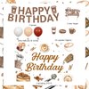 Coffee Birthday Decorations, Coffee Party Supplies with Balloons Banner Cake Topper Cupcake Toppers Backdrop, Coffee Bar Theme Happy Birthday Celebration Party Decors