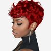 DOcute Red Pixie Cut Wigs for Black Women Short Hair Red Short Wigs for Black Women With Bang Curly Black Women wigs (Red)