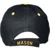 AborenCo Freemason Mason Lodge Symbol Adjustable 3D Embroidery Baseball Cap Hat (Black & Yellow Trim)