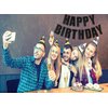 Black Happy Birthday Banner for Birthday Party Decorations Supplies