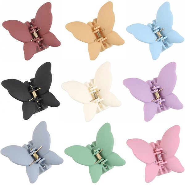 ALIMITOPIA Butterfly Hair Claw Clip,Non Slip Matte Hairpin Barrette Headdress Bobby Pins Headwear Hair Jaw Clamp Clip Accessories for Women Girl Thick Thin Hair(Medium 2.7 inches,9pcs)