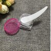 DNHCLL 100PCS Disposable Mini Curved Cosmetic Spatula Scoop Makeup Mask Spatula Plastic Spoon,Small Makeup Scoop for Mixing and Sampling.