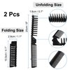 uxcell Portable Travel Hair Brush, Folding Pocket Size Comb Double Headed Anti-Static Hairdressing Tools, 2 Pcs Fine Teeth Comb and Bristle Brush for Salon Women Men Pet, Black