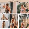 MONLER Long Blonde Wigs for Women 26 Inches Ombre Blonde Wig with Dark Roots Synthetic Wig Loose Wavy Wigs Cosplay Daily
