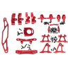 Parts for Tamiya TT02 Full Set Metal Upgrade Kit Compatible with 1/10 RC Car Tamiya TT-02(Red)