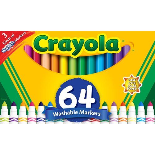 Crayola Washable Marker Set, 48 Broad Line Markers for Kids, 8 Gel Markers, 8 Window Markers, Gifts for Boys & Girls, Ages 3+