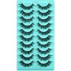 APCYUST Mink Lashes Wispy Eyelashes Natural Fake Lash Pack Fluffy Lashes False Short Strips Eyelash 3D Cat Eye Pestañas Cluster Set that Looks Like Extensions for Daily Makeup (Hybrid+Wispy Lash)
