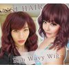 AISI HAIR Curly Bob Wig with Bangs Short Wavy Wine Red Color Wigs for Women Bob Style Synthetic Heat Resistant Bob Wigs