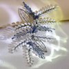 HNYYX Bridal Pearl Hair Comb Blue Beaded Hair Side Crystal Hair Clip Wedding Hair Accessories Suitable for Women Bridesmaid Hairpins A108 (white)