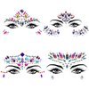 Allruyee 4 Packs Face Jewels Face Gems Mermaid Glitter Rhinestone Crystal Stickers Waterproof Eyes Face Temporary Tattoos for Party,Rave Festival,Carnival,Holiday Costumes,Rave Accessories,Dress-up……