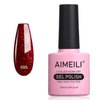 AIMEILI Soak Off U V LED Red Glitter Gel Nail Polish - Heart Break Red (095) 10ml