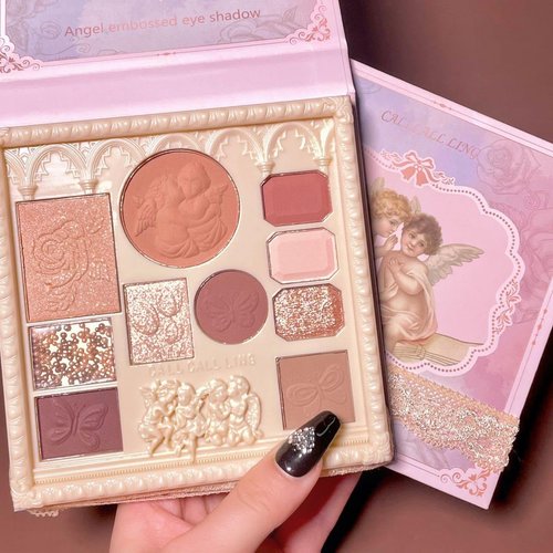 JIMYAUQIN 10 Colors Embossed Nude Eyeshadow Palette with Mirror - High Pigmented, Waterproof, and Multifunctional Matte & Glitter Eyeshadow Set for Women