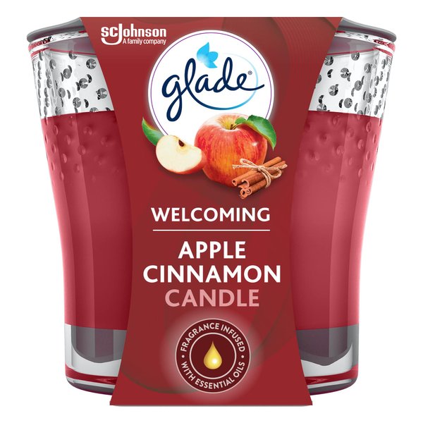 Glade Candle Jar, Air Freshener, Apple Cinnamon, 3.4 Oz
