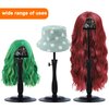 Wig Stand 1PC Iron Base Adjustable Height (12.6-18.5Inch) Wig Head Stands Portable Non-Slip Sturdy Wig Holder Stands Travel Wig Stand for All Wigs(Black)