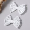 White Lace Hair Bows Small Cute Lace Ribbon Bow Alligator Clip Hairpins Barrettes 3" Baby Teens Toddler Flower Girls Wedding Pageant Communion Birthday Party Dress Decor Accessories