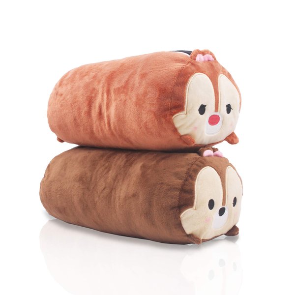 Finex 2 Pcs Set Chip and Dale Plush Travel Pillow Stackable Long Cushion
