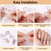 Noverlife 10PCS Wudu Nail Rings for Acrylic Nails, Size Adjustable Fingernail Rings No Adhesive, Reusable Halal Nail Ring Set, Daily Wear Non-Tarnish, Silver Metal Ring for Press on Nails with No Glue