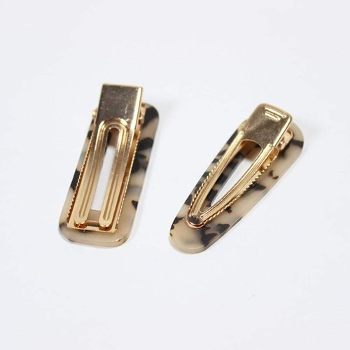 6pcs Vintage Duckbill Clamps Resin Alligator Hair Clips Marble Pattern Hairpins Hair Accessories for women Styling Hairdressing (Drop-shaped)