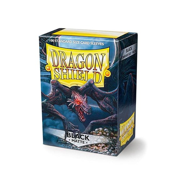 2 Packs Dragon Shield Matte Black Standard Size 100 ct Card Sleeves Value Bundle!