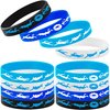 PIBIPAID 24PCS Swimming Rubber Bracelets Keychains Party Favors-Sport Themed Silicone Bracelets Party Supplies Swimming Action Themed Birthday Baby Shower Party Decorations