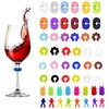 TuTuYa Wine Glass Charms, 52PCS Reusable Silicone Wine Glass Drink Markers, Glass Identifiers For Glass and Cups at Parties, Anniversary, Christmas,Carnivals, Banquets, Weddings,Graduated
