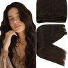 Sunny Human Hair Sew in Extensions Brown Weft Hair Extensions Real Human Hair Darkest Brown Hair Extensions Sew in Bundles Human Hair Weft Virgin Human Hair Extensions 12Inch 70G