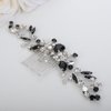 Teyglen Bride Crystal Wedding Hair Comb Black Rhinestone Bridal Side Comb Wedding Hair Accessories Teardrop Crystal Hair Piece Black Headpiece for Women Bride Girls (Black)