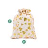 TheDisplayGuys For Your Modern Living 48pk - 4x6 Muslin Pouches with Drawstring - Presents, Party Favors, Samples (Golden Hearts, Small)