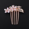 Xerling Elegant Pearly Flower Hair Comb Wedding Bridal Floral Pearl Hair Side Comb Teeths Rhinestone Hair Styling Accessories Decorative Headpiece for Updo Bun Women Girls (comb 1)