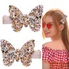 Butterfly Hair Clips for Girls Hair Barrettes Gold Glitter Bow Toddler Hair Pins Sparkly Bowknot Headwear Alligator Clips Barrettes Bows for Girls Party Hair Accessories 2PCS