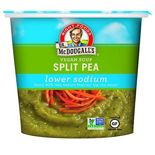 Dr. McDougall's Right Foods Vegan Split Pea Soup Lower Sodium, 1.9 Ounce Cups (Pack of 6)