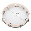 Tambourine for adults 10 inch Hand Held Drum Bell Birch Metal Jingles Percussion Gift Musical Educational Instrument for Church KTV Party (10 inch)