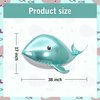 4 Pcs Whale Shape Giant Foil Balloons Birthday Party Baby Shower Decorations Kids Gift for Ocean Animal Under Sea Beach Theme Party