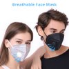 Face Mask Black Disposable Face Mask with breathing-valve 10 Pack | Black Face Mask for Protection 5 Layer Non-Woven | Face Coverings for Men and Women Lightweight and Comfortable on Skin