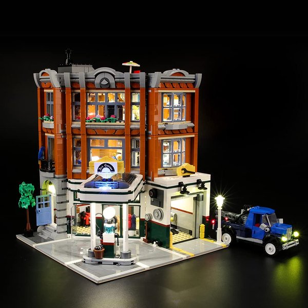 GEAMENT Bricks Light Kit for Creator Expert Corner Garage Building Blocks Model - Compatible with Lego 10264 (Model Set Not Included)