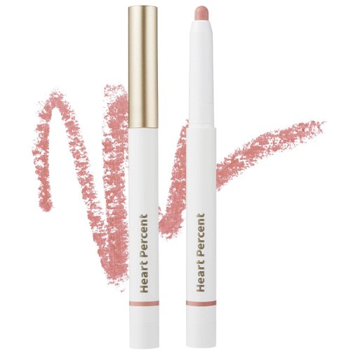 Heart Percent Dote On Mood Lip Pencil, Long-Lasting Creamy Lip Crayon Smooth Color Liner Retractable Lipstick Pencil 0.8g, #06. Rose Beige