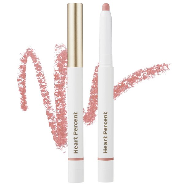 Heart Percent Dote On Mood Lip Pencil, Long-Lasting Creamy Lip Crayon Smooth Color Liner Retractable Lipstick Pencil 0.8g, #06. Rose Beige