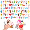 100 Pcs Animal Finger Puppets 29 Small Soft Velvet Dolls Props Toys small Plush Animal Puppets Set Mini Stuffed Animals Finger Toys