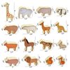 Xylolin Wooden Zoo Animal Blocks Stacking and Balancing Toy, Toddler Wood Animal Figures Blocks Imaginative Play, Preschool Educational Toys and Stack Balance Games for Kids