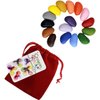 Crayon Rocks, Crayons in a Rock Shape, 16 Count, Tripod Grip Made For Handwriting Development in Kids and Toddlers, Fun & Educational, Creative Activity, Comes in a Red Velvet Bag - 16 Colors