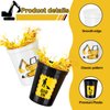 Domensi 24 Pcs Construction Party Cups 16oz Construction Themed Birthday Party Favors Dig in Party Excavator Stadium Cup Plastic Cups for construction themed parties, picnics, barbecues